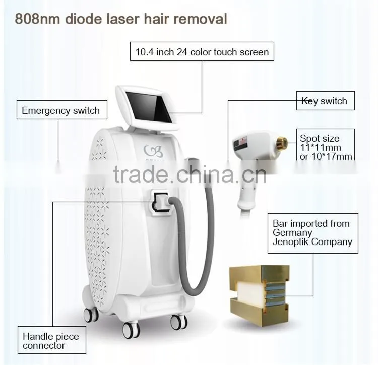 High Power 808nm diode laser permanent hair removal machine