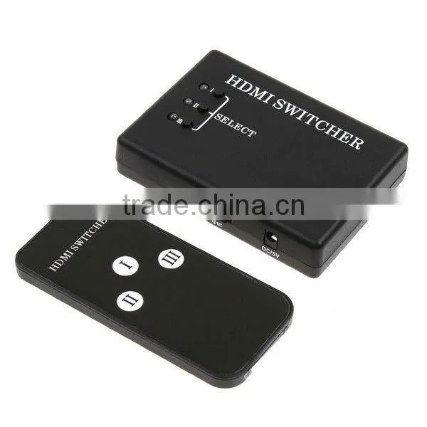 3 Port Mini HDMI Switch Switcher Splitter 1080p Box for HDTV PS3 DVD with Remote