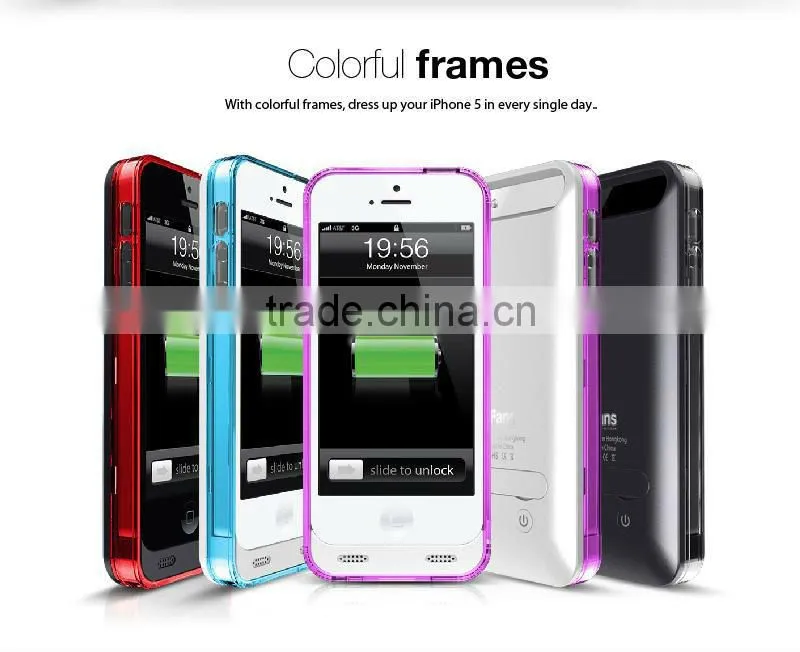 High quality Battery Case MFI for Apple iphone 5 5s With Changeable Frames