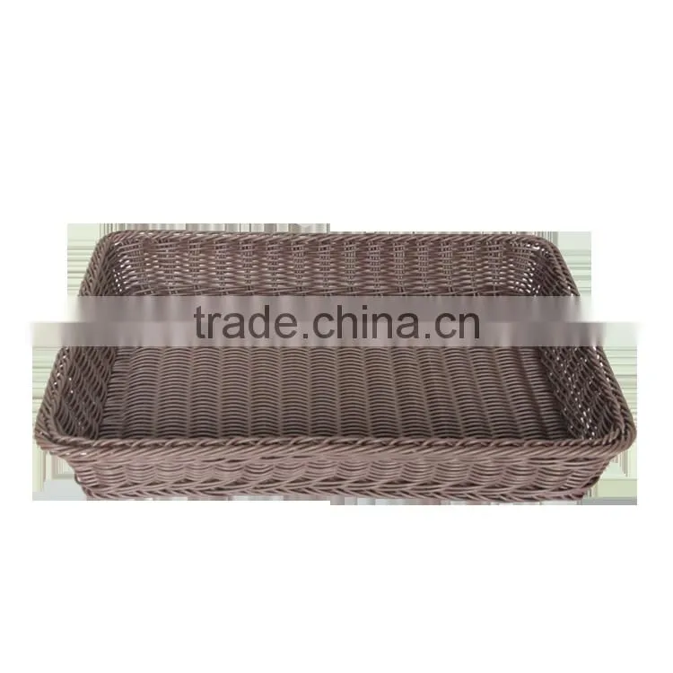 Supermarket rectangular woven storage basket for fruit display