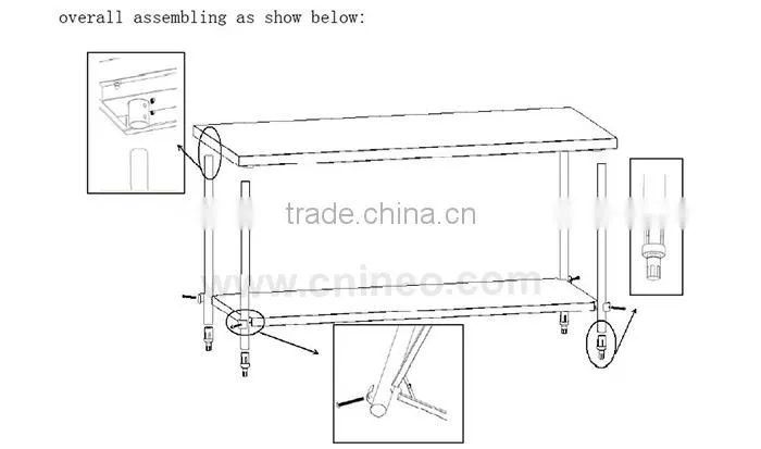 height adjustable working table/gardening work table/laboratory stainless steel working table