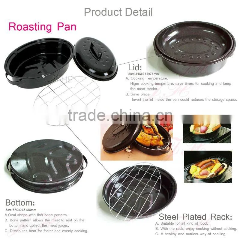 Big and small oval roaster set with silicon brush