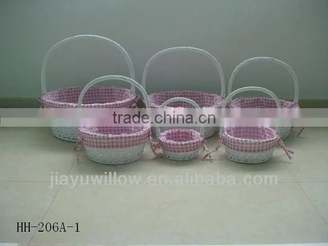 Bowknot lined willow Wicker baskets