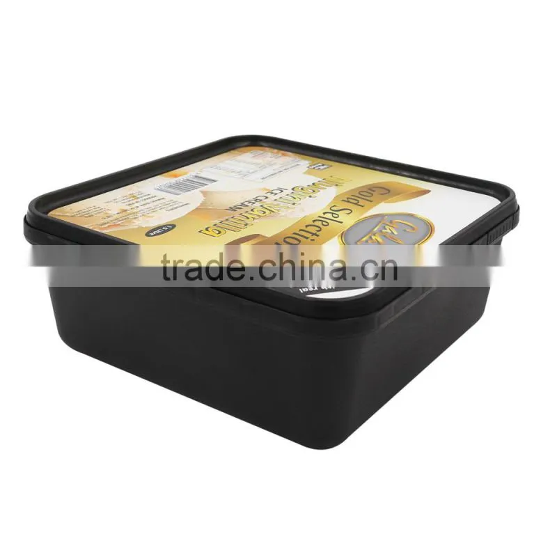 1.5L IML Vanilla ice cream container with lid, customized ice cream containers for sale,ice cream cone container