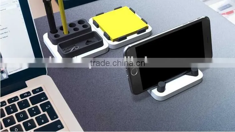 Creative Desktop Storage three-piece Simple Desk tool case memo paper box/phone dock/pencil vase