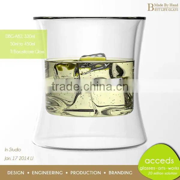 Popular Borosilicate Glass Double Wall Thermos Cup