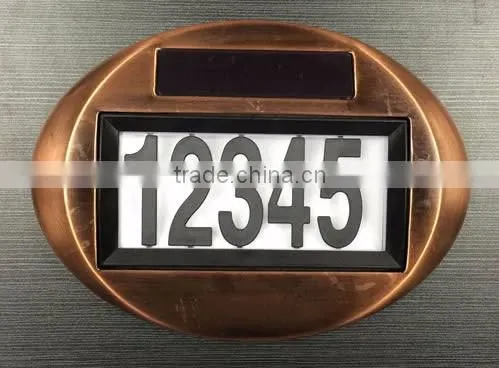 Stainless Steel OVAL Solar Address (House Number) Light