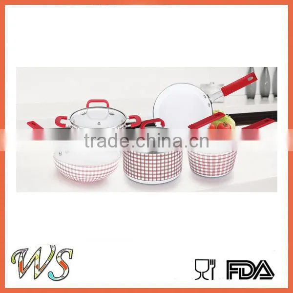 WS-DA244 cook pan with red handle