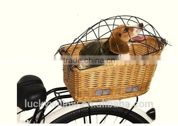 Wicker cruiser pet bicycle basket,bicycle dog carrier