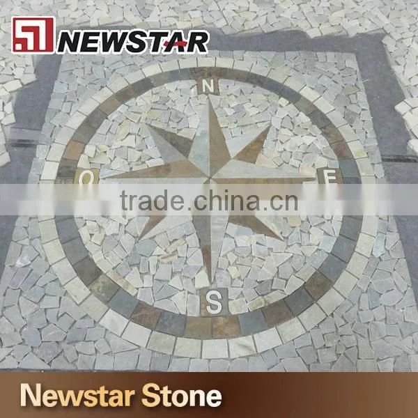 Slate garden mosaic tile floor