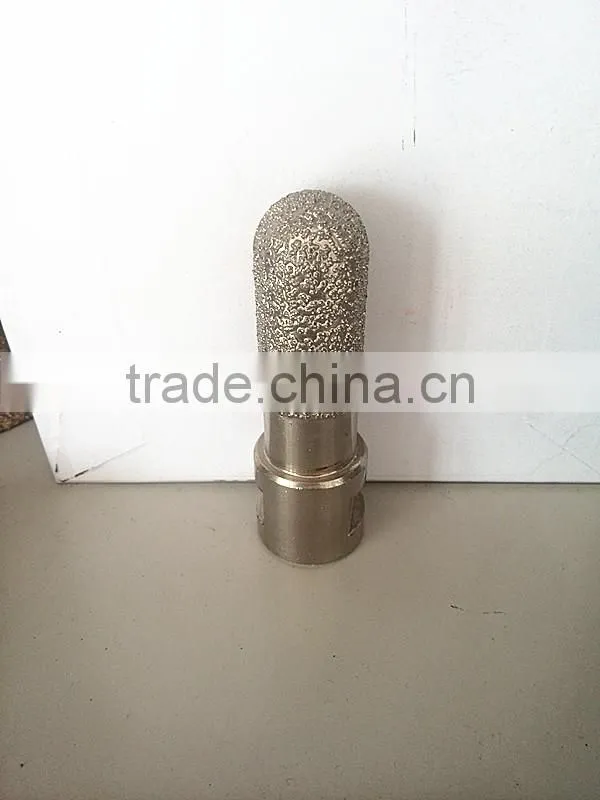 Vacuum brazed diamond engraving finger router bits for stone