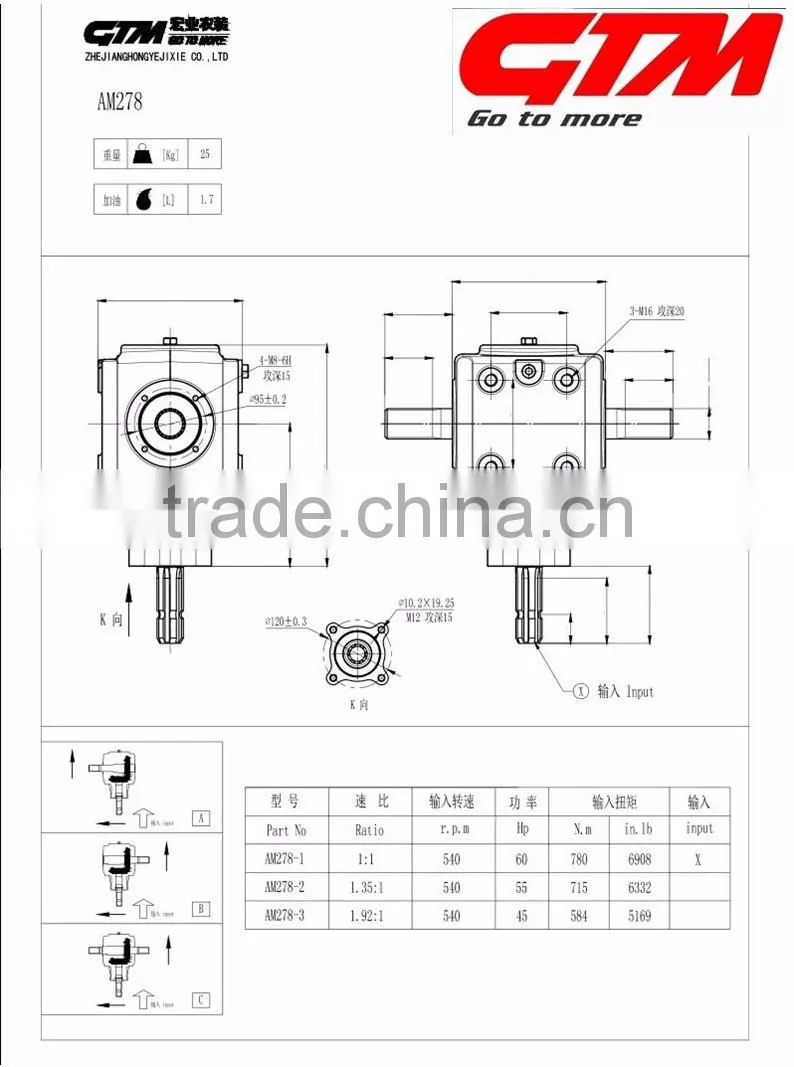 Top Selling 55HP agricultural rotavator gearbox