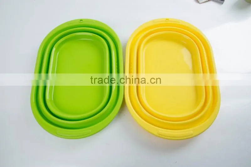 Silicone square shaped collapsible wash basin,storage bowl