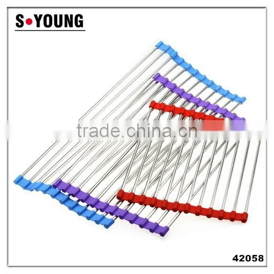 42057 foldable over sink roll-up dish drying rack