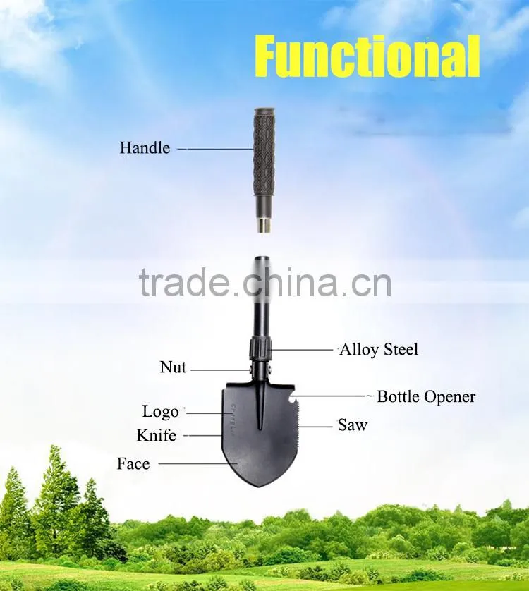 Small Best Narrow Handle Long Handle Military Function Heavy Duty Square Carbon Steel Spade Shovel