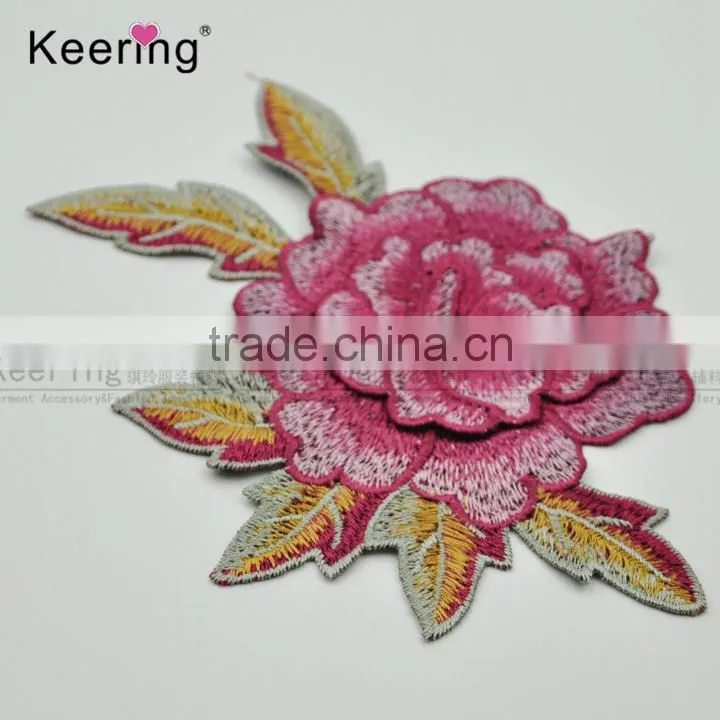 2017 new arrival designs beautiful embroidery patch flower decorationgarment accessories from keering WEF-762