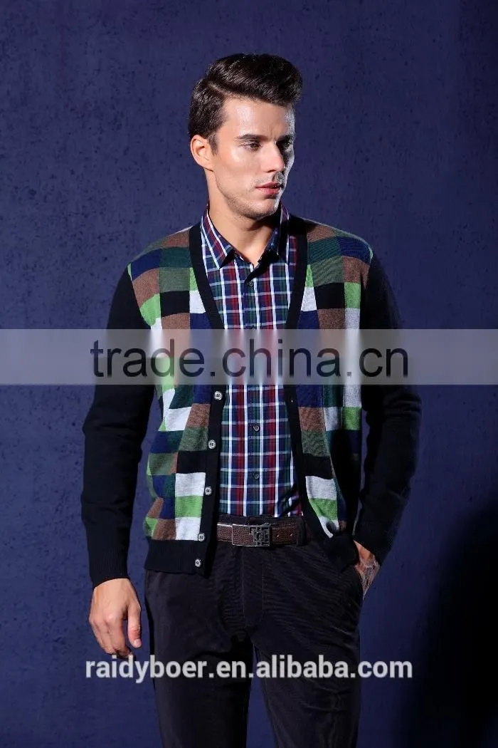 mens high quality jacquard cardigan