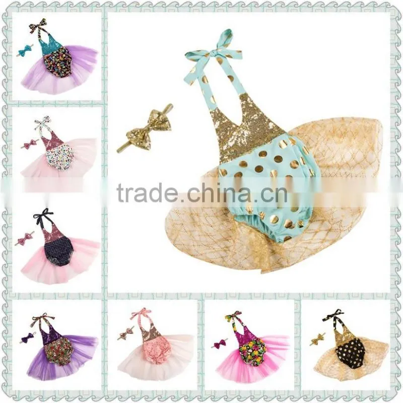 spring and autumn children dress wholesale sequin pettiskirts set