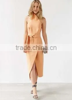 black easy casual women summer dress custom made