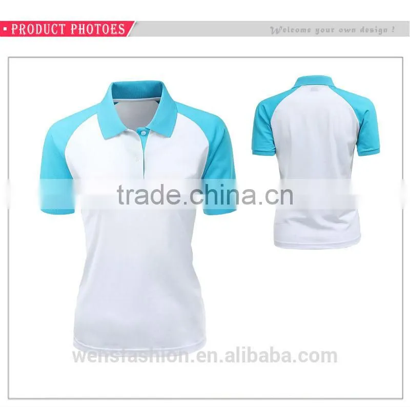 Fancy Girls 100% Cotton Custom color combination polo shirt wholesale