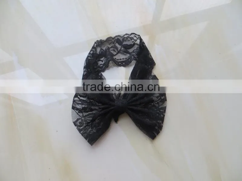 YJ-057 Newborn Baby Kids Girls rainbow color kids bow wholesale custom-made lace headband baby hair accessories 2016
