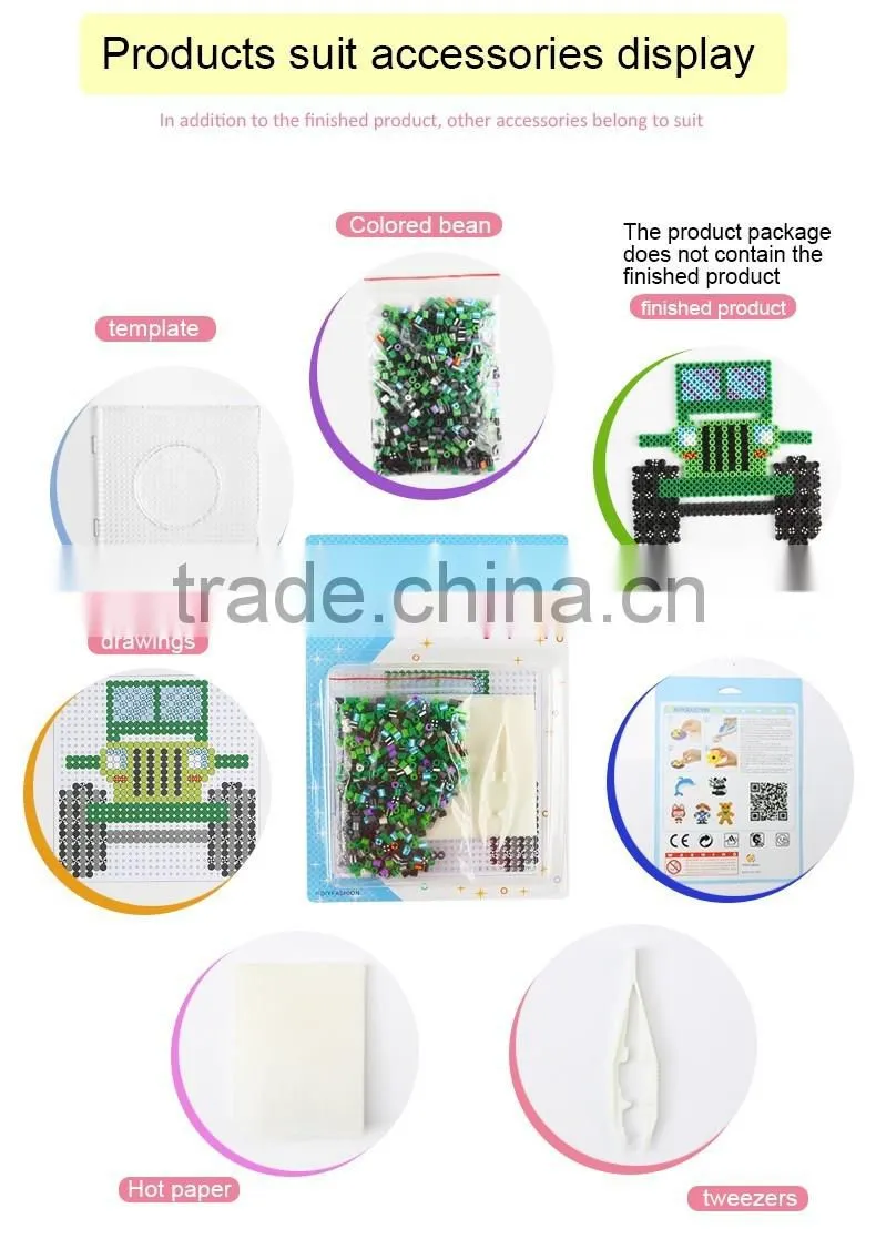 2017 Hot selling off road vehicle DIY education plastic hama fuse beads toys