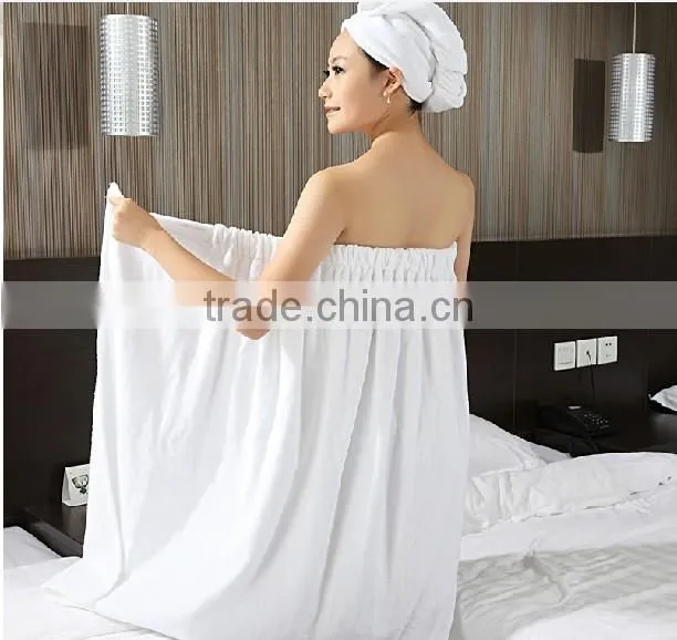 100 per cent cotton bath towel wraps with Nylon fastening ta