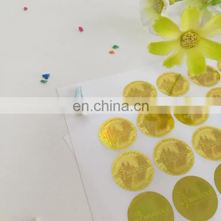 Wholesale customized gold foil sticker round adhesive label laser anti-counterfeiting labels