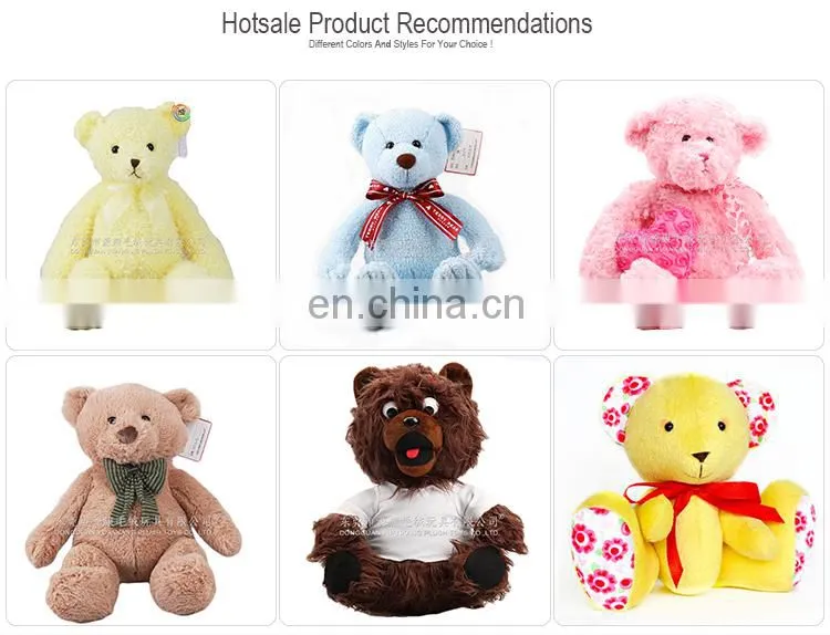 wholesale 12 inch coloured pink color plush teddy bears toy