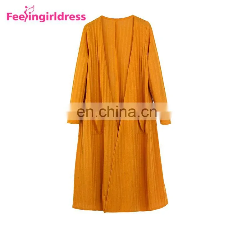 Autumn And Winter Women Fashion Long Sleeve Sweater Clothing Long Knitted Cardigan