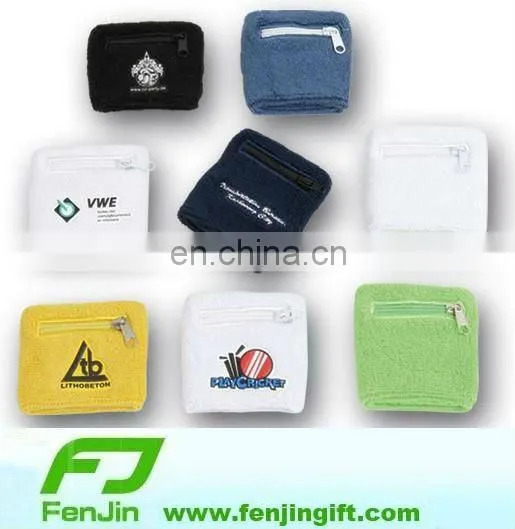 sport wristband terry zipper sweatbands