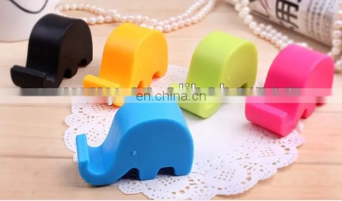 Colorful Cute Mini Elephant Soft Silicone Cell Phone Holder for Phone Stand