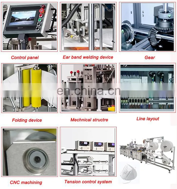 High Speed Fully Automatic FFP2/FFP3 N95 Face Mask Machine For Folding Mask Making Machine
