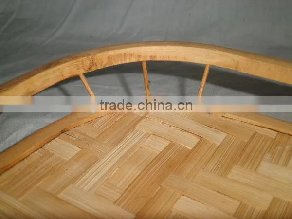handwoven natural flat bamboo tray