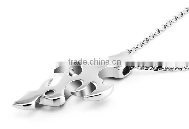 Famous brand treasured sword designer charms pendant man heavy stainless silver steel necklace paypal accept