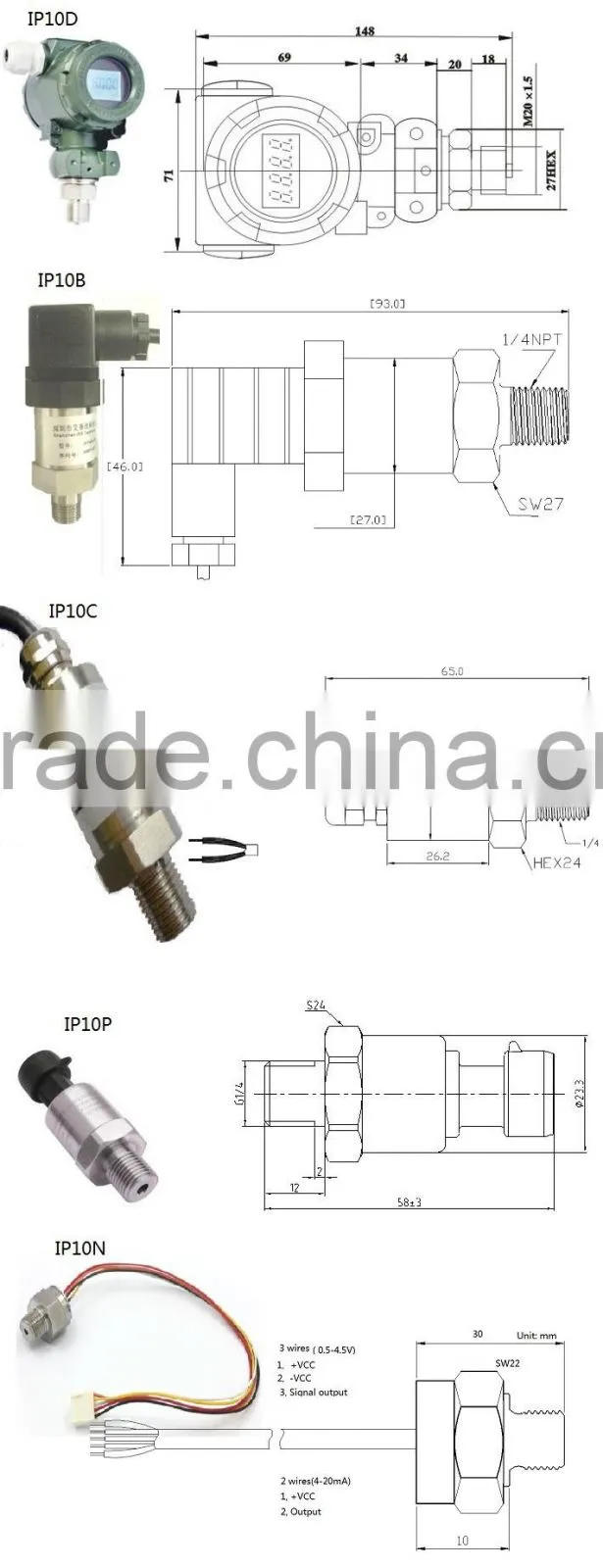 4-20mA melt pressure transducer air compressor pressure transducer 0-5v pressure transducer