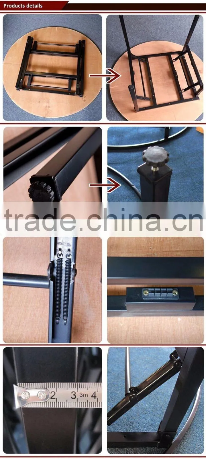Durable Round Wooden Banquet Folding Tables For Sale