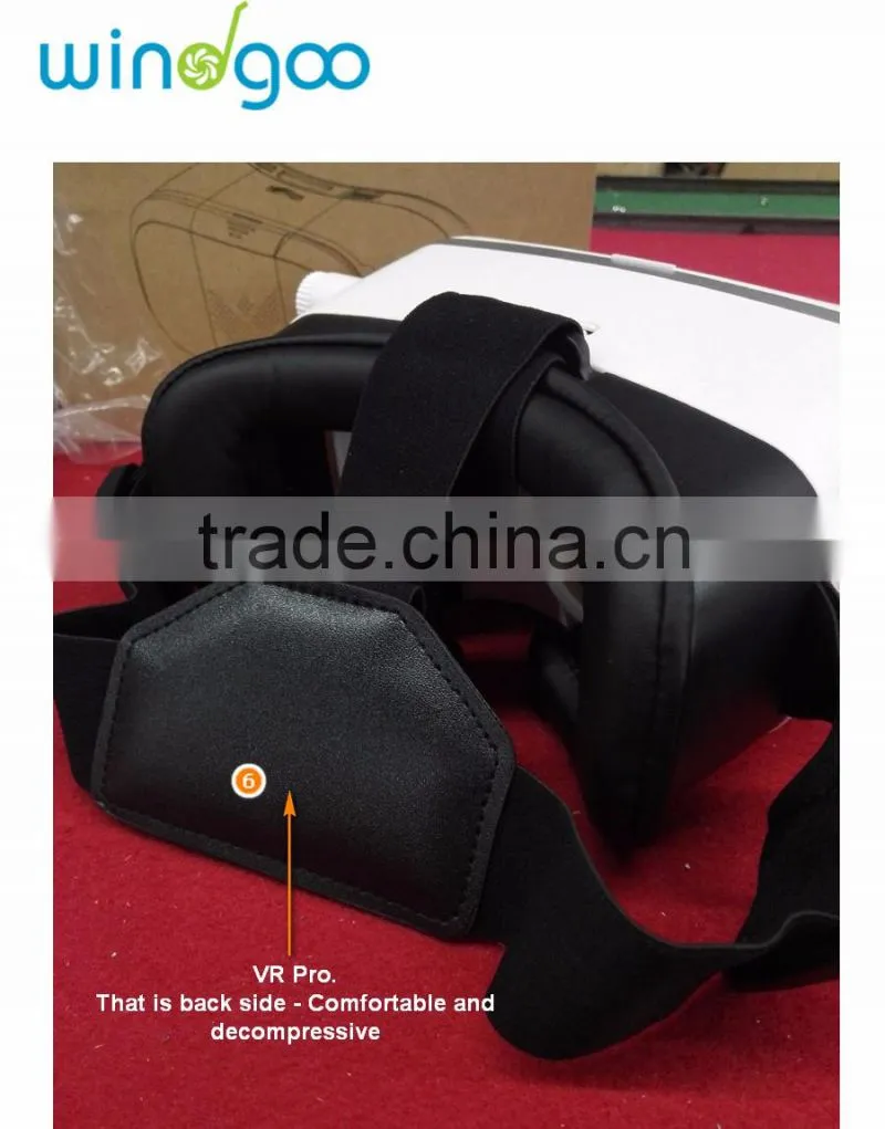 2016 Wholesale VR PRO Virtual Reality T-Shaped Straps, Comfortable Padding, Adjustable Lens with Remote
