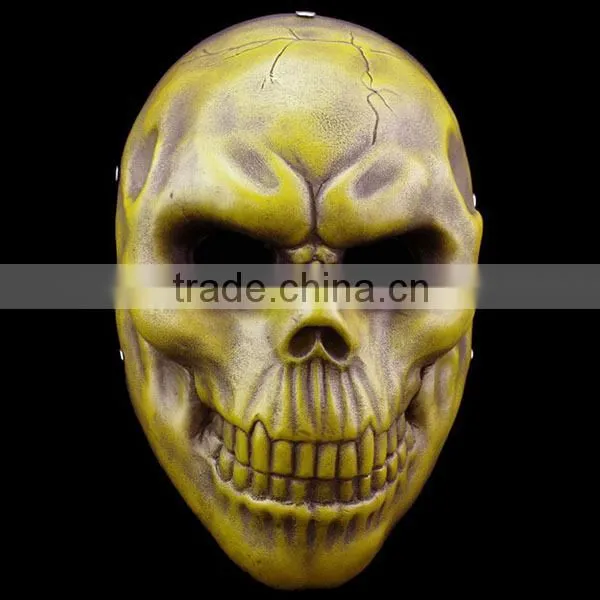 In-stock latest Halloween resin skull heads payday 2 game Skull Masks wholesale 3colors (White/Beige/bronze)