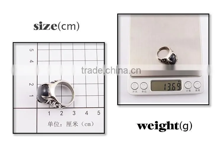 Made in china big stone silver jewelry ring for men