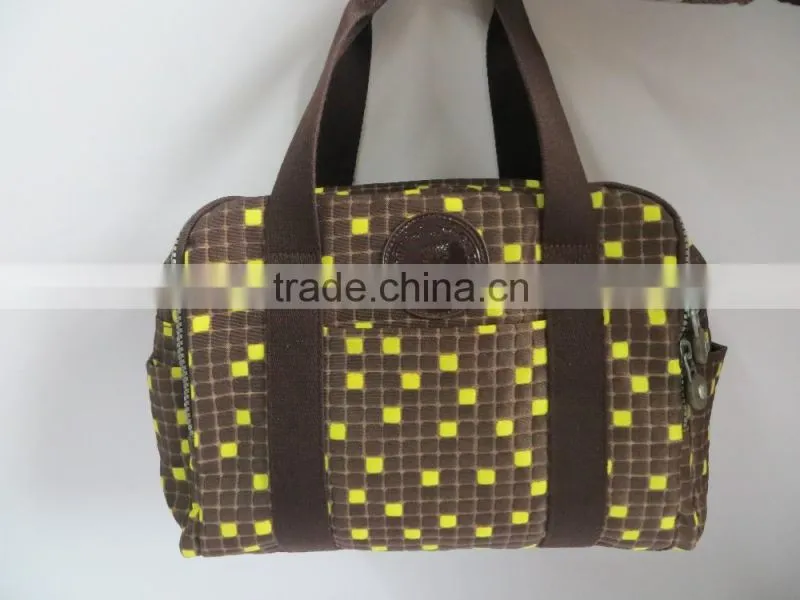 large size lattice fabric lady handbag bag