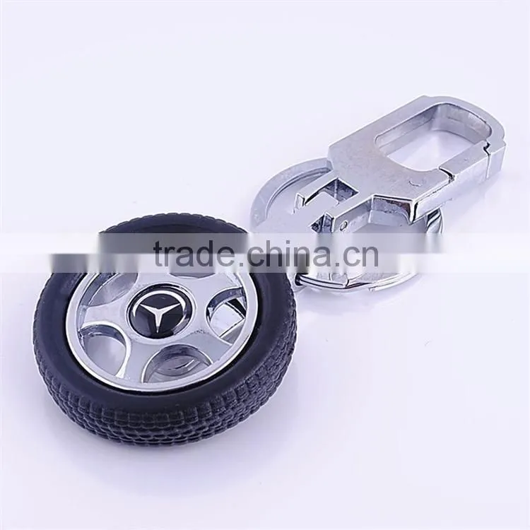 Revolving Keychain tire rotation car logo Keychain high grade key chain