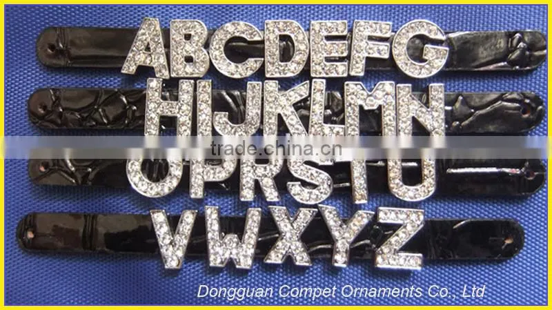 10MM zinc alloy letters, the 26 English letters, DIY black diamond letters, DIY rhinestones letter