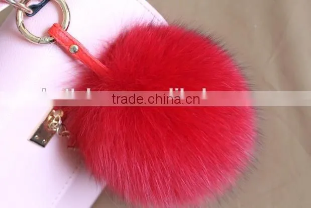 Direct Factory Wholesale Multi Colors Girls 100% Real Fox Fur Key Chain