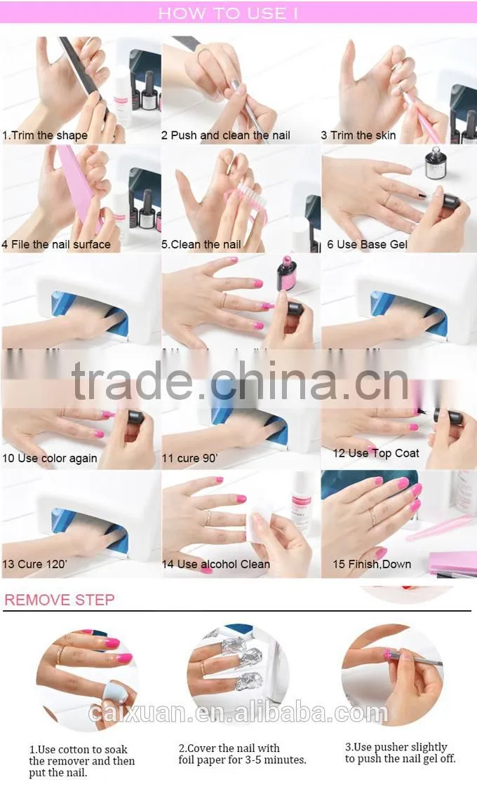 perfect high quality Caixuan soak off uv gel polish gel nailpolish