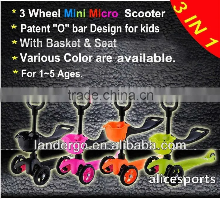 Mini Micro Scooter with Seat and O-Bar Handle