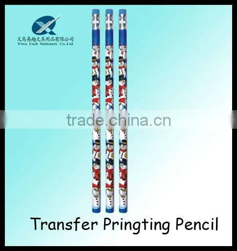 7inch HB heat Transfer printing/printed tattoo transfer pencil office using pencil with eraser for customer printing pencil