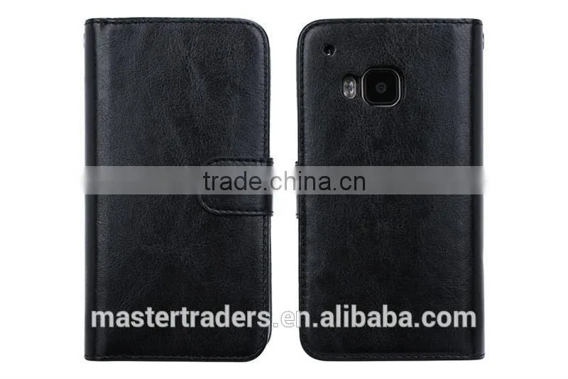 Cheap Crazy Horse Grain 2 In 1 Wallet PU Leather Case With Multi Card Slot For HTC One M9 MT-3657