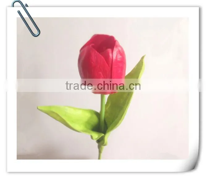 Long stem and low price pink artificial tulip wholesale