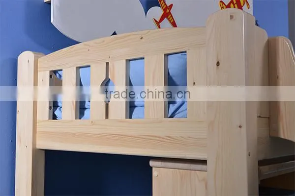 Boy's room kids solid bunk bed with slide,bunk bed with staircase#SP-C102C